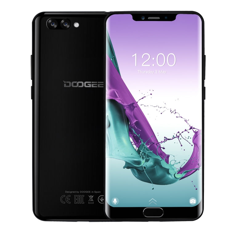 [HK Warehouse] DOOGEE Y7 Plus, 6GB+64GB, Dual Back Cameras, Face ID & DTouch Fingerprint, 5080mAh Battery, 6.18 inch U-notch Android 8.1 MTK6757 Octa Core up to 2.5GHz, Network: 4G, OTG, OTA, Dual SIM (Obsidian Black)