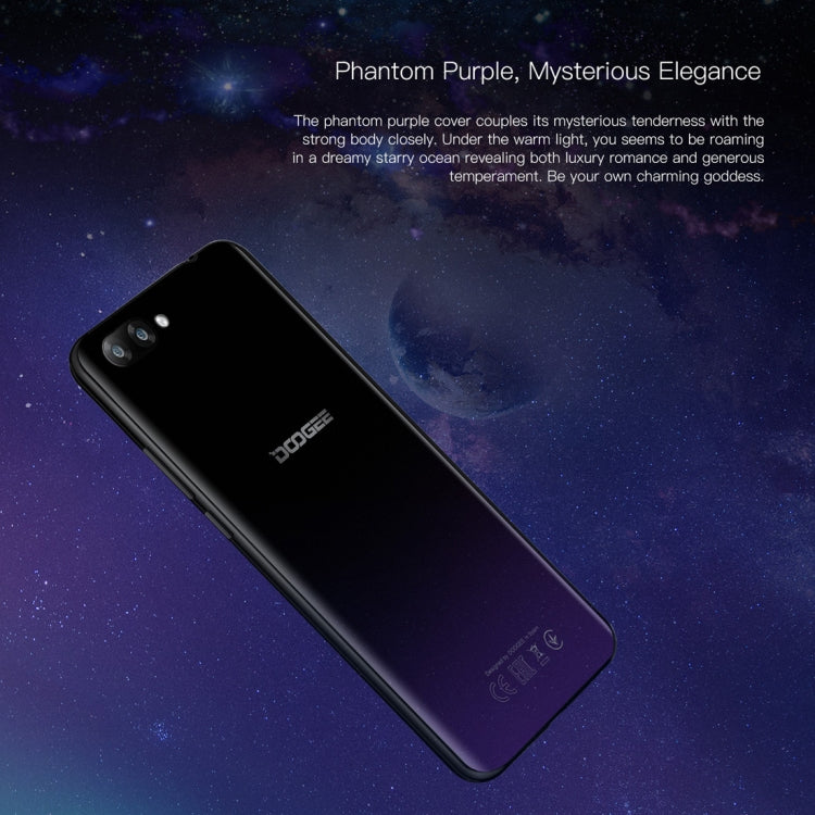[HK Warehouse] DOOGEE Y7 Plus, 6GB+64GB, Dual Back Cameras, Face ID & DTouch Fingerprint, 5080mAh Battery, 6.18 inch U-notch Android 8.1 MTK6757 Octa Core up to 2.5GHz, Network: 4G, OTG, OTA, Dual SIM (Obsidian Black)