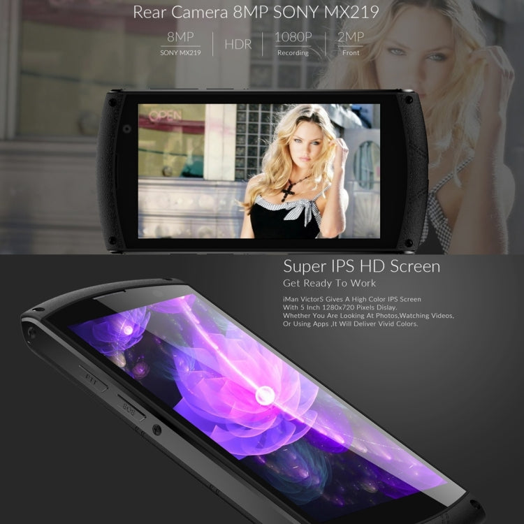 iMAN Victor S Waterproof Phone 16GB, Network: 4G, Life Waterproof Dustproof Shockproof, 4500mAh Big Battery, 5 inch Corning Gorilla Glass 4 Screen Android 6.0 MT6735 Quad Core 1.3GHz, RAM: 2GB