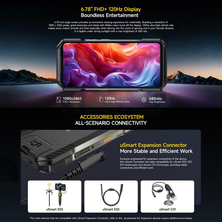 [HK Warehouse] Ulefone Armor 27T+ Rugged Phone, 12GB+256GB, Thermal Imager, Night Vision, 10600mAh, 6.78 inch Android 15 MediaTek Helio G99 Octa Core, Network: 4G, NFC, OTG  - Black