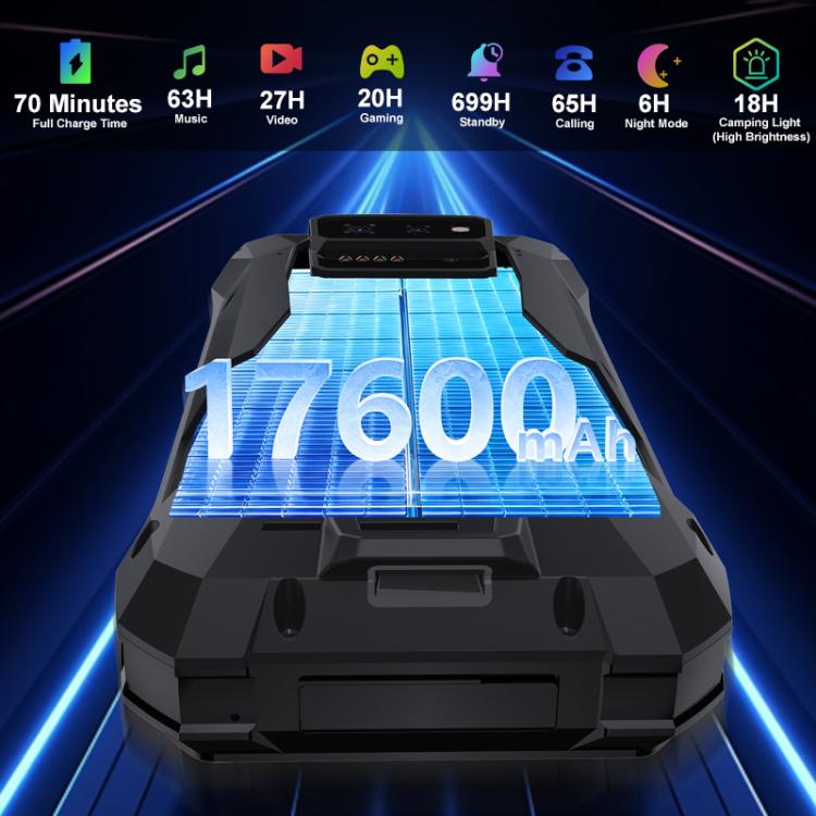 [HK Warehouse] Unihertz 8849 Tank X Projector Rugged Phone, 16GB+512GB, Side Fingerprint, Night Vision, 6.78 inch Android 15 MediaTek Dimensity 8200 Octa Core, Network: 5G, NFC  - Black