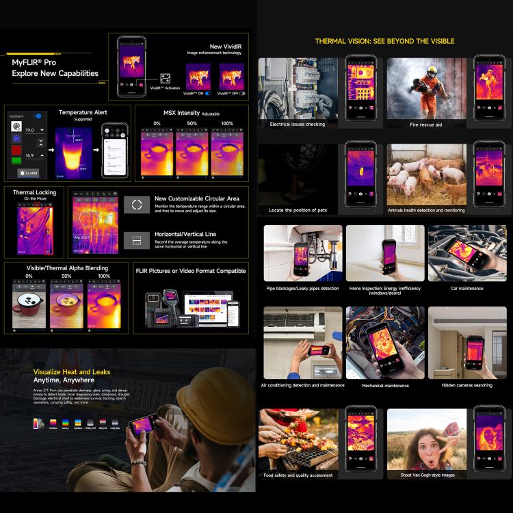 [HK Warehouse] Ulefone Armor 27T Pro+ Rugged Phone, FLIR 3.5 Thermal Imaging, 12GB+256GB, Night Vision, 10600mAh, 6.78 inch Android 15 MediaTek Dimensity 6300 Octa Core, Network: 5G, NFC  - Black