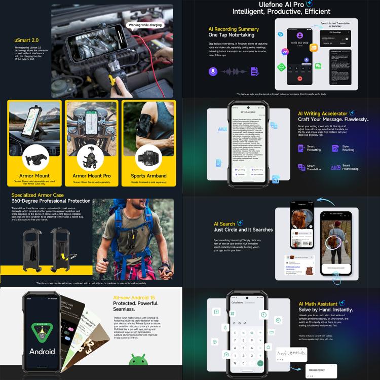 [HK Warehouse] Ulefone Armor 27T Pro+ Rugged Phone, FLIR 3.5 Thermal Imaging, 12GB+256GB, Night Vision, 10600mAh, 6.78 inch Android 15 MediaTek Dimensity 6300 Octa Core, Network: 5G, NFC  - Black