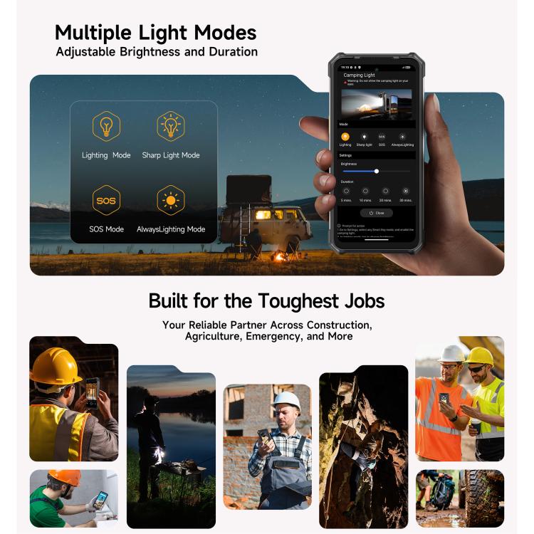 [HK Warehouse] Ulefone RugKing 5 Pro Rugged Phone, 8GB+256GB, Side Fingerprint, 20000mAh Battery, 6.78 inch Android 16 Unisoc T7250 Octa Core, Network: 4G, NFC, OTG  - Black