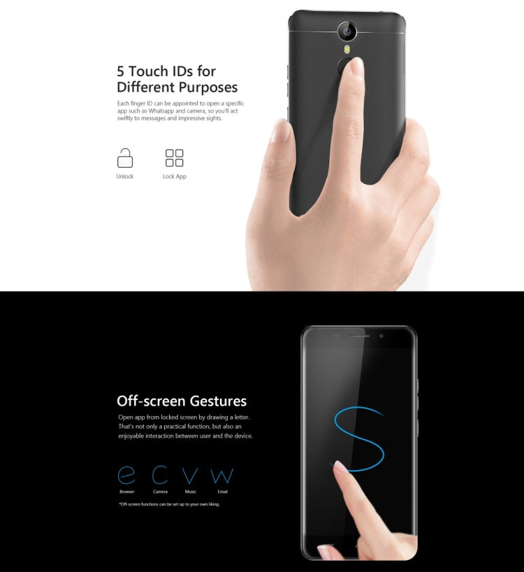 [HK Warehouse] Ulefone Metal Lite, 1GB+16GB, Fingerprint Identification, 5.0 inch 2.5D Android 6.0 MTK6580A Quad Core up to 1.3GHz, OTG, Network: 3G