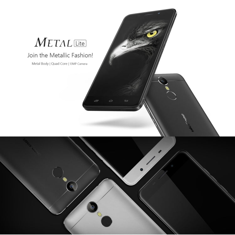 [HK Warehouse] Ulefone Metal Lite, 1GB+16GB, Fingerprint Identification, 5.0 inch 2.5D Android 6.0 MTK6580A Quad Core up to 1.3GHz, OTG, Network: 3G