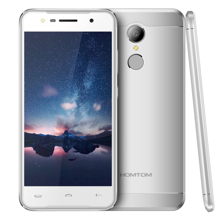 [HK Warehouse] HOMTOM HT37, 2GB+16GB, Fingerprint Identification, 5.0 inch 2.5D Android 6.0, MTK6580 Quad Core up to 1.3GHz, Network: 3G, Dual SIM, OTA, WiFi, BT, GPS, FM(Silver)