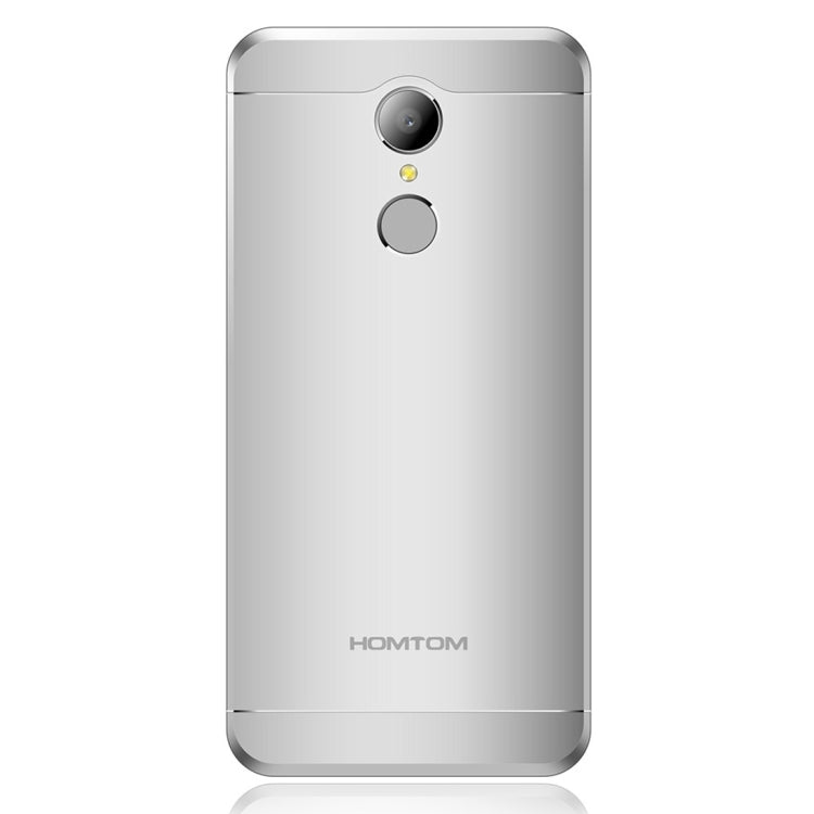[HK Warehouse] HOMTOM HT37, 2GB+16GB, Fingerprint Identification, 5.0 inch 2.5D Android 6.0, MTK6580 Quad Core up to 1.3GHz, Network: 3G, Dual SIM, OTA, WiFi, BT, GPS, FM(Silver)