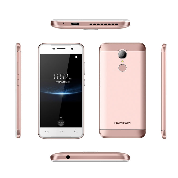 [HK Warehouse] HOMTOM HT37 Pro, 3GB+32GB, Music Breathing Light, Fingerprint Identification, 5.0 inch 2.5D Android 7.0 MTK6737 Quad Core up to 1.3GHz, Network: 4G, Dual SIM, OTG, WiFi, OTA, GPS(Rose Gold)