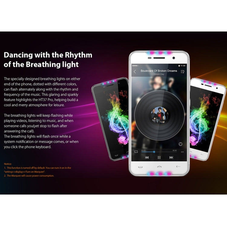 [HK Warehouse] HOMTOM HT37 Pro, 3GB+32GB, Music Breathing Light, Fingerprint Identification, 5.0 inch 2.5D Android 7.0 MTK6737 Quad Core up to 1.3GHz, Network: 4G, Dual SIM, OTG, WiFi, OTA, GPS(Rose Gold)