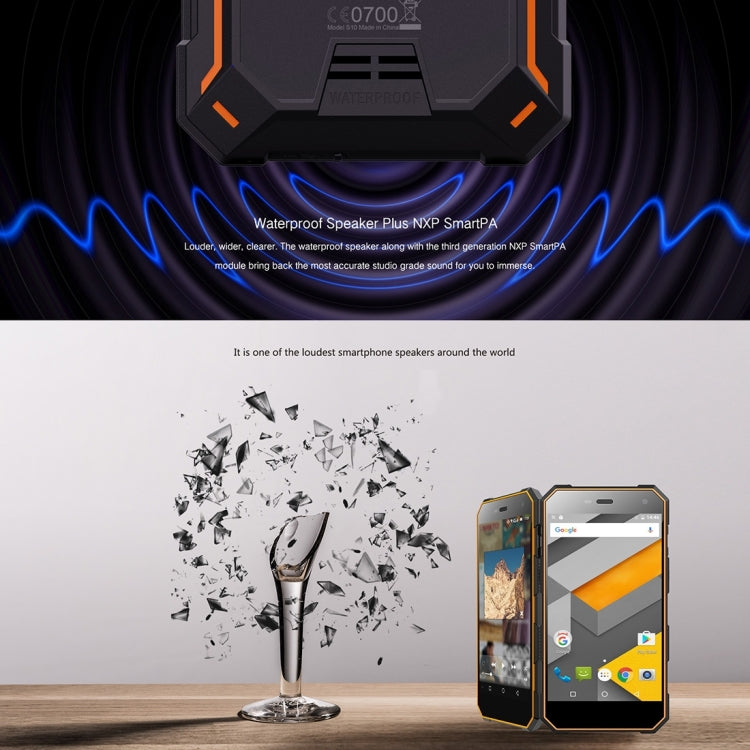 NOMU S10 Triple Proofing Phone, 2GB+16GB, IP68 Waterproof Dustproof Shockproof, 5000mAh Battery, 5.0 inch Sharp Android 6.0 MTK6737T Quad Core up to 1.5GHz, Network: 4G, Dual SIM, OTG