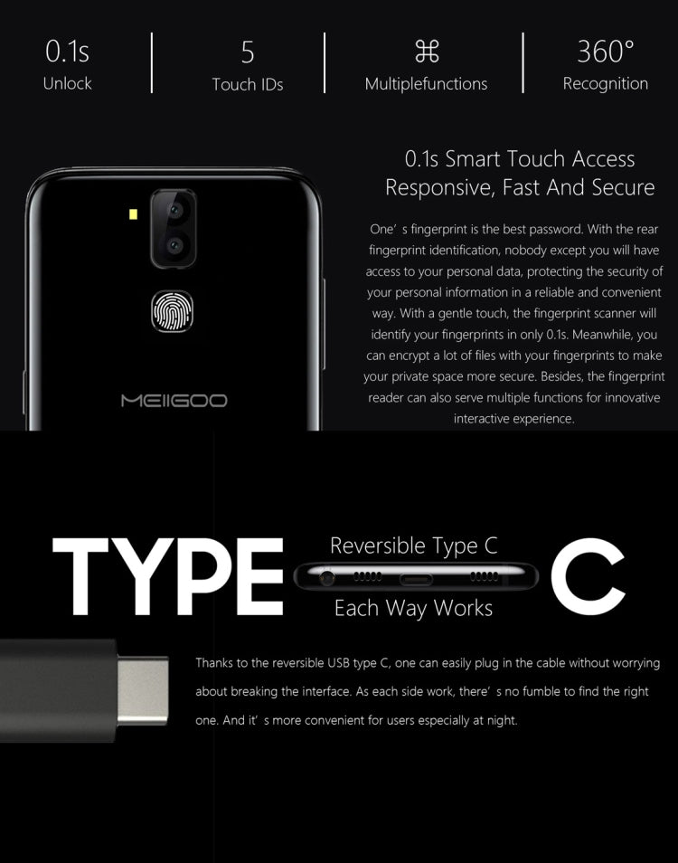 Meiigoo S8, 4GB+64GB, Dual Back Cameras, Fingerprint Identification, 6.1 inch 3D Arc Android 7.0 MTK6750T Octa Core up to 1.5GHz, Network: 4G(Gold)