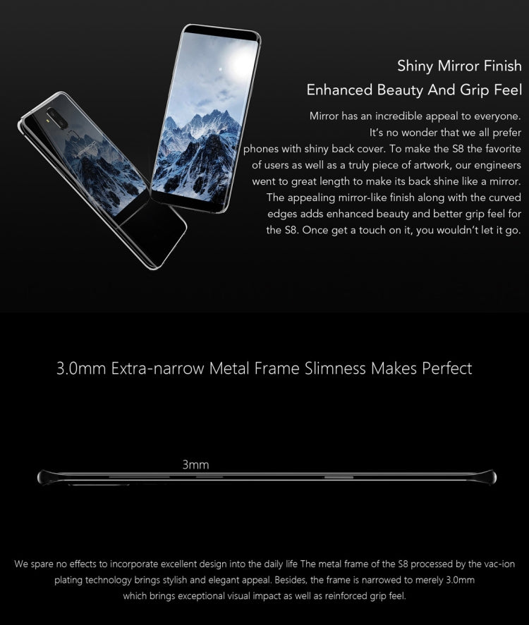 Meiigoo S8, 4GB+64GB, Dual Back Cameras, Fingerprint Identification, 6.1 inch 3D Arc Android 7.0 MTK6750T Octa Core up to 1.5GHz, Network: 4G(Gold)