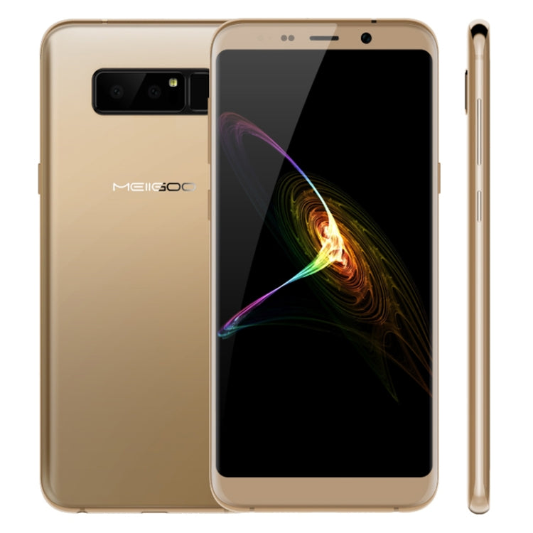 Meiigoo Note 8, 4GB+64GB, Dual Back Cameras, Face & Fingerprint Identification, 5.99 inch Dual-side 3D Arc Glass Android 7.0 MTK6750T Octa Core up to 1.5GHz, Network: 4G(Gold)