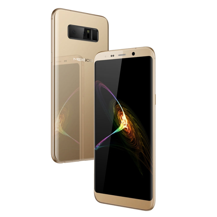Meiigoo Note 8, 4GB+64GB, Dual Back Cameras, Face & Fingerprint Identification, 5.99 inch Dual-side 3D Arc Glass Android 7.0 MTK6750T Octa Core up to 1.5GHz, Network: 4G(Gold)