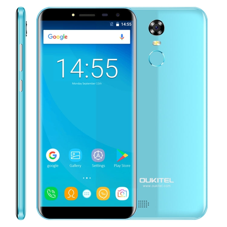 [HK Warehouse] OUKITEL C8, 2GB+16GB, Network: 3G, Fingerprint Identification, 5.5 inch Android 7.0 MTK6850A Quad Core up to 1.3GHz, Dual SIM