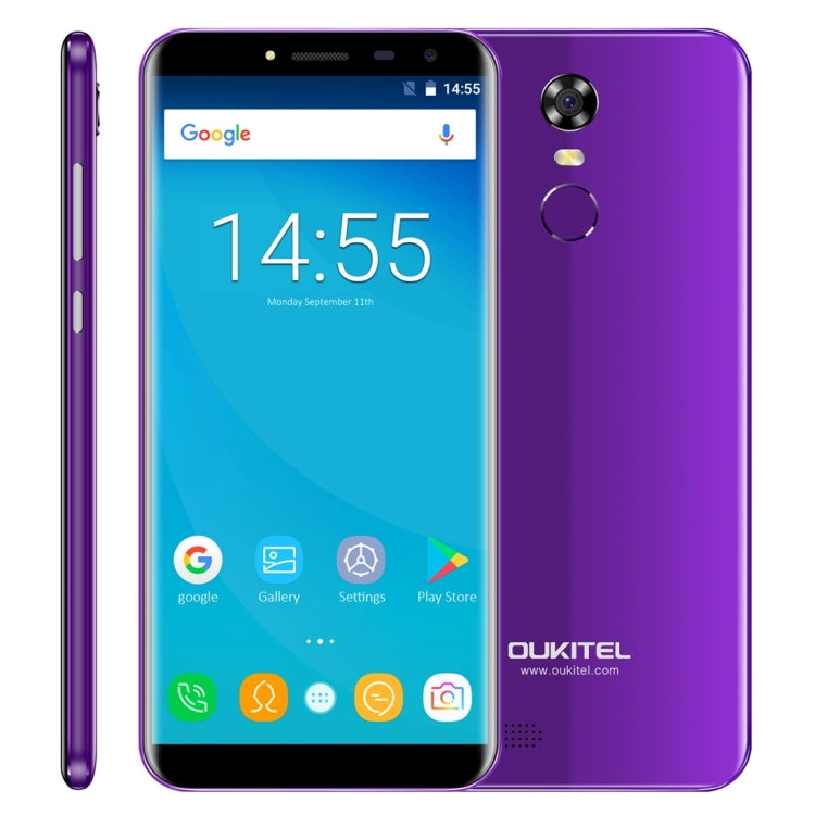 [HK Warehouse] OUKITEL C8, 2GB+16GB, Network: 3G, Fingerprint Identification, 5.5 inch Android 7.0 MTK6850A Quad Core up to 1.3GHz, Dual SIM