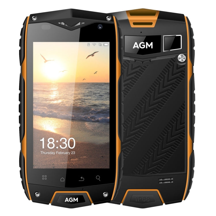 AGM A7 Triple Proofing Phone, 2GB+16GB, IP68 Waterproof Dustproof Shockproof, 4.0 inch Android 6.0 Qualcomm MSM8909 Quad Core, Network: 4G, Dual SIM, OTG(Orange)