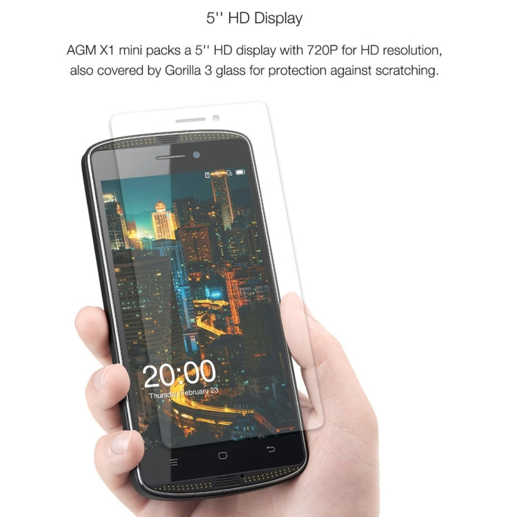 AGM  X1 mini Triple Proofing Phone, 2GB+16GB, 4000mAh Battery, IP68 Waterproof Dustproof Shockproof, 5.0 inch Android 6.0 Qualcomm MSM8909 Quad Core, Network: 4G,  Dual SIM(Black)