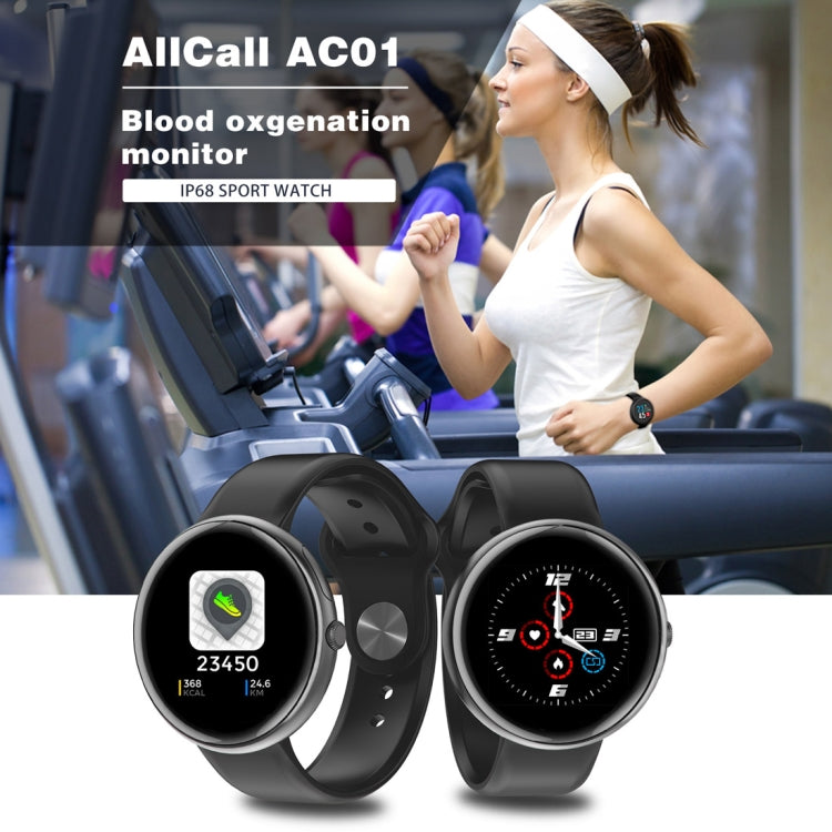 AllCall AC01 1.3 inch Smart Sport Watch IP68 Waterproof, Support Real-time Heart Rate Monitoring / Sleep Monitoring / Bluetooth (Black)