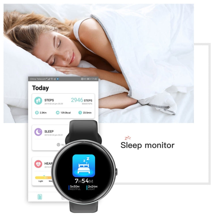 AllCall AC01 1.3 inch Smart Sport Watch IP68 Waterproof, Support Real-time Heart Rate Monitoring / Sleep Monitoring / Bluetooth (Black)
