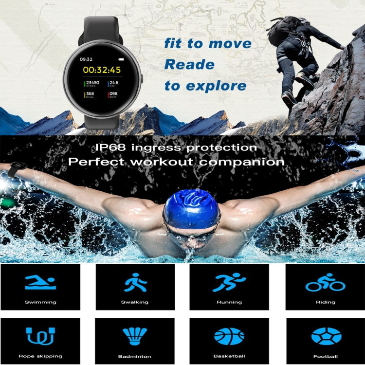 AllCall AC01 1.3 inch Smart Sport Watch IP68 Waterproof, Support Real-time Heart Rate Monitoring / Sleep Monitoring / Bluetooth (Black)