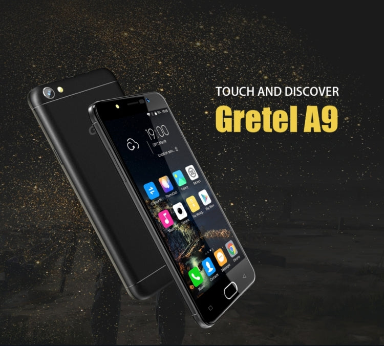 [HK Warehouse] Gretel A9, 2GB+16GB, Front Fingerprint Identification Home Key, Dual SIM, Dual Camera, 5.0 inch Android 6.0 MT6737 Quad Core 1.25GHz, Network: 4G/3G/2G