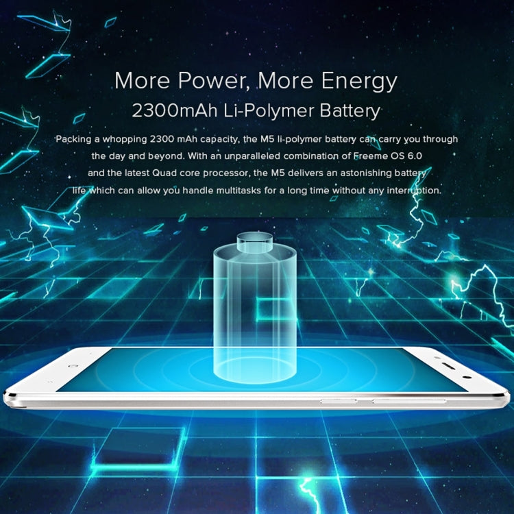 [HK Warehouse] LEAGOO M5, 2GB+16GB, Fingerprint Identification, 5 inch Freeme OS 6.0, MTK6580A Quad Core 1.3GHz, Network: 3G(Gold)