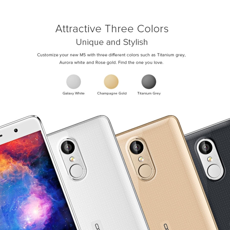 [HK Warehouse] LEAGOO M5, 2GB+16GB, Fingerprint Identification, 5 inch Freeme OS 6.0, MTK6580A Quad Core 1.3GHz, Network: 3G(Gold)
