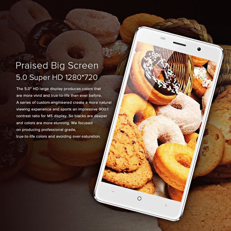 [HK Warehouse] LEAGOO M5, 2GB+16GB, Fingerprint Identification, 5 inch Freeme OS 6.0, MTK6580A Quad Core 1.3GHz, Network: 3G(Gold)