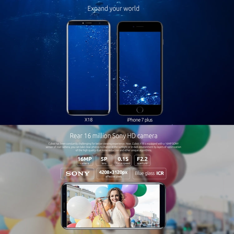 [HK Warehouse] CUBOT X18, 3GB+32GB, Fingerprint Identification, 5.7 inch Android 7.0 MTK6737T Quad-Core up to 1.5GHz,  Network: 4G, Dual SIM
