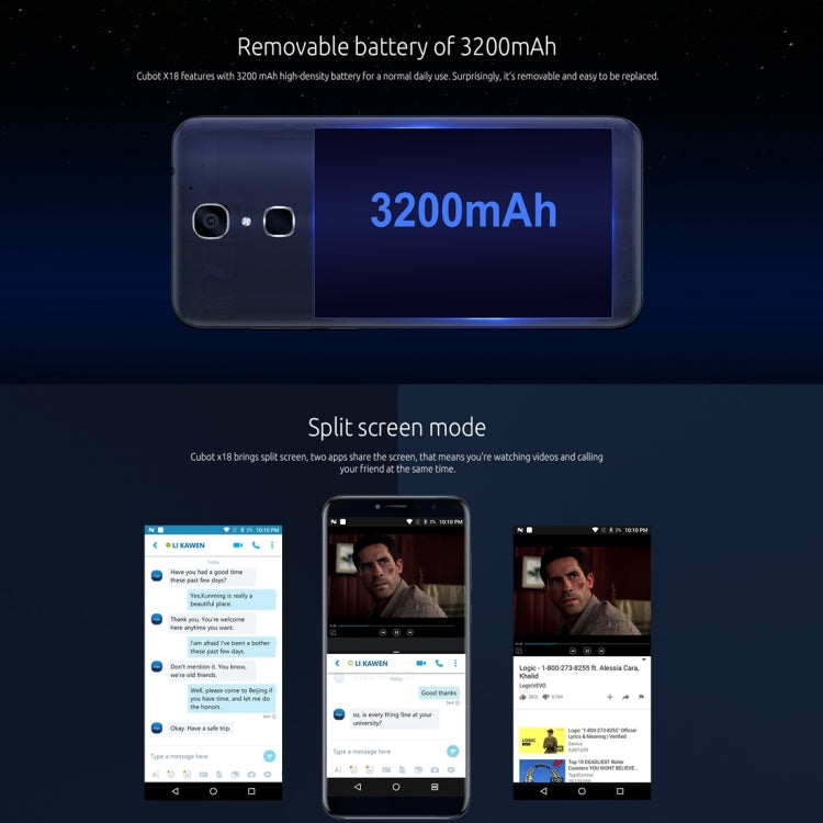 [HK Warehouse] CUBOT X18, 3GB+32GB, Fingerprint Identification, 5.7 inch Android 7.0 MTK6737T Quad-Core up to 1.5GHz,  Network: 4G, Dual SIM