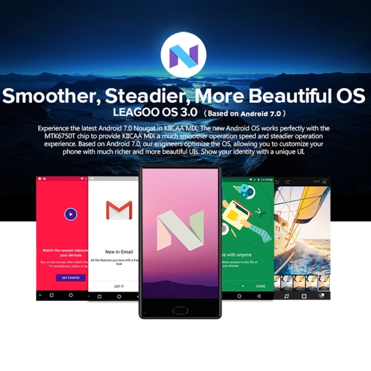 LEAGOO KIICAA MIX, 3GB+32GB, Dual Back Cameras, Fingerprint Identification, 5.5 inch 2.5D Curved Full Screen, LEAGOO OS 3.0 (Android 7.0) MTK6750T Octa Core up to 1.5GHz, Network: 4G, Dual SIM(Black)