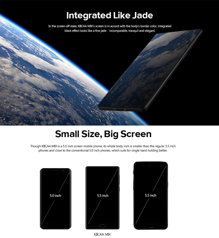 LEAGOO KIICAA MIX, 3GB+32GB, Dual Back Cameras, Fingerprint Identification, 5.5 inch 2.5D Curved Full Screen, LEAGOO OS 3.0 (Android 7.0) MTK6750T Octa Core up to 1.5GHz, Network: 4G, Dual SIM(Black)