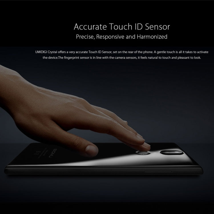 [HK Warehouse] UMIDIGI Crystal, 2GB+16GB, Dual Back Cameras, Fingerprint Identification, 5.5 inch Sharp Full Screen, Android 7.0 MTK6737T Quad Core up to 1.5GHz, Network: 4G, Dual SIM, OTG(Black)