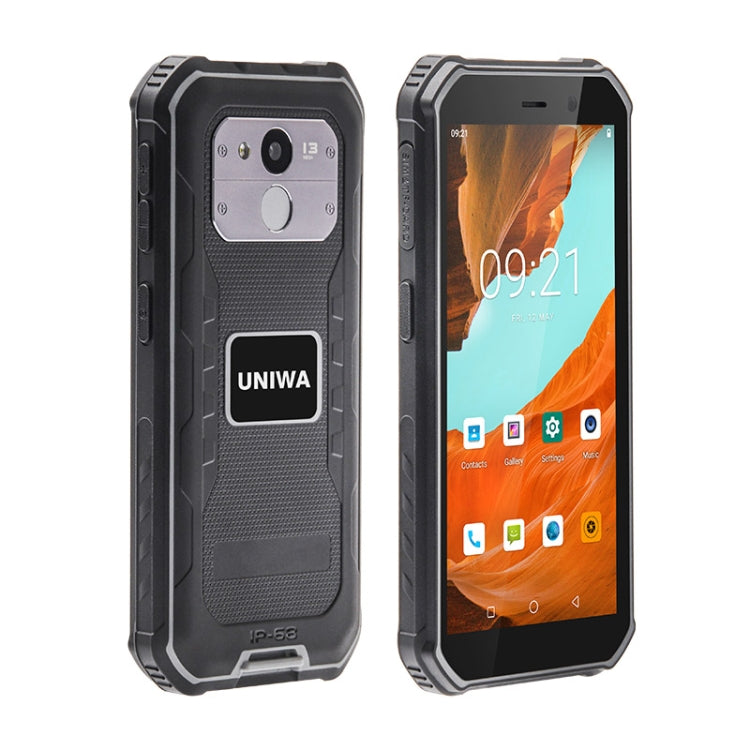 UNIWA F963 Pro Rugged Smart Phone, 4GB+64GB, 5.5 inch Android 13, Unisoc T606 Octa Core, NFC, Fingerprint Unlock, 4G Network, EU Plug  - Black Grey