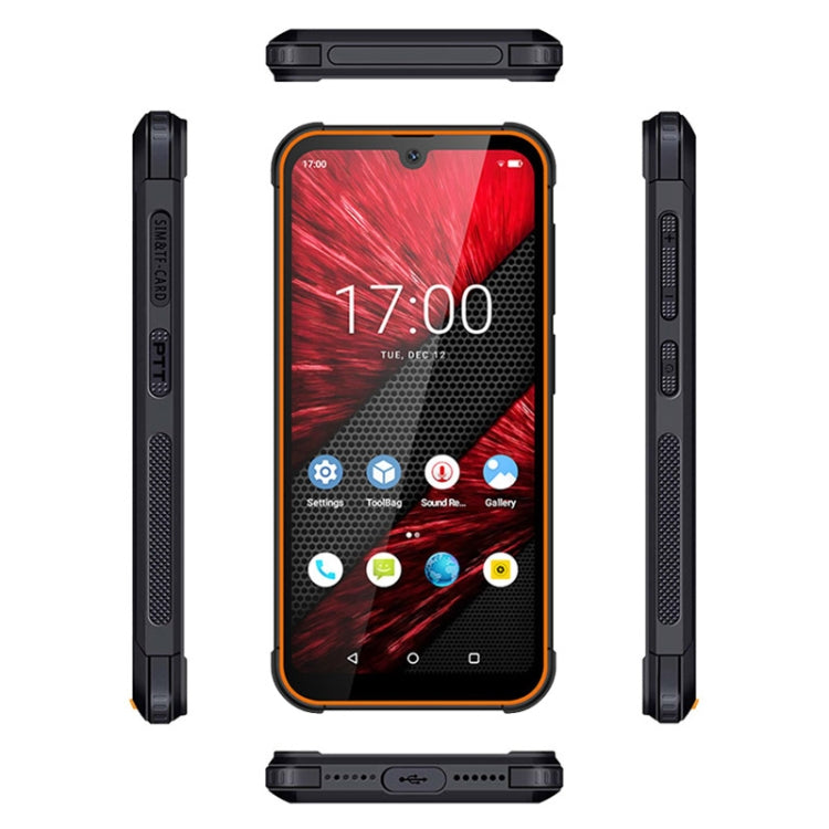 UNIWA F965 Pro Rugged Smart Phone, 6GB+128GB, 6 inch Android 13, MT6762 Octa Core, Network: 4G, NFC, PoC, SOS, US Plug  - Black+Orange