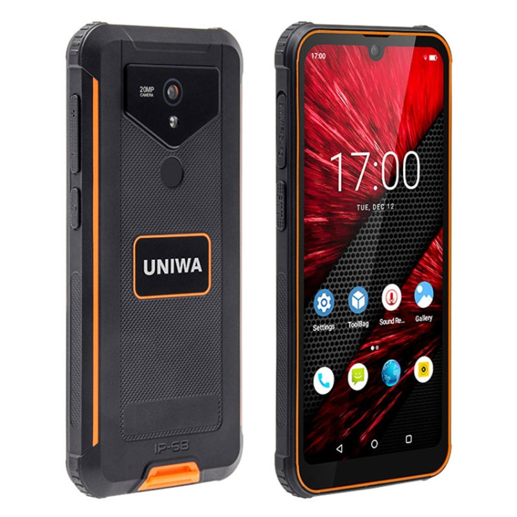 UNIWA F965 Pro Rugged Smart Phone, 6GB+128GB, 6 inch Android 13, MT6762 Octa Core, Network: 4G, NFC, PoC, SOS, UK Plug  - Black+Orange