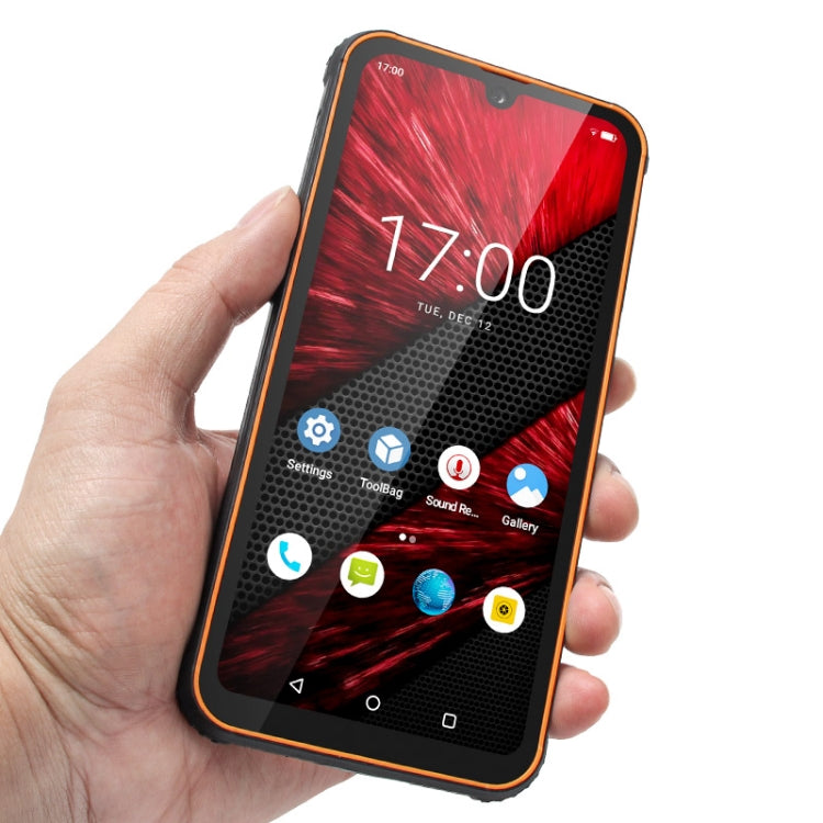 UNIWA F965 Pro Rugged Smart Phone, 6GB+128GB, 6 inch Android 13, MT6762 Octa Core, Network: 4G, NFC, PoC, SOS, AU Plug  - Black+Orange