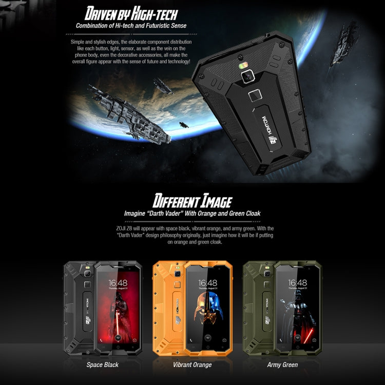 [HK Warehouse] HOMTOM ZOJI Z8 Triple Proofing Phone, 4GB+64GB, IP68 Waterproof Dustproof Shockproof, Fingerprint Unlock, 5.0 inch Android 7.0 MTK6750 Octa Core up to 1.5GHz, Network: 4G, OTG, Dual SIM(Orange)