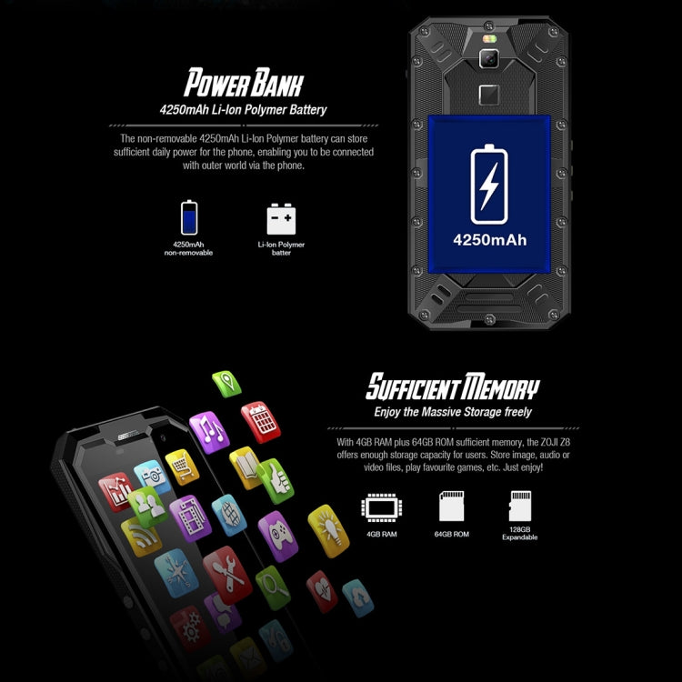 [HK Warehouse] HOMTOM ZOJI Z8 Triple Proofing Phone, 4GB+64GB, IP68 Waterproof Dustproof Shockproof, Fingerprint Unlock, 5.0 inch Android 7.0 MTK6750 Octa Core up to 1.5GHz, Network: 4G, OTG, Dual SIM(Orange)
