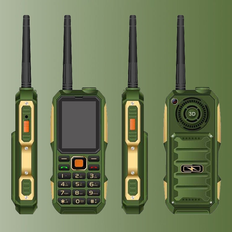 007W Walkie Talkie Mobile Phone, Waterproof Dustproof Shockproof, 3500mAh Battery, 2.6 inch, MTK6261DA, 21 Keys, Network: 2G, Bluetooth, SOS, Tachograph