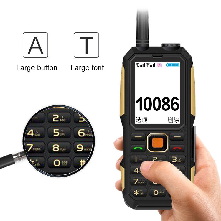 007W Walkie Talkie Mobile Phone, Waterproof Dustproof Shockproof, 3500mAh Battery, 2.6 inch, MTK6261DA, 21 Keys, Network: 2G, Bluetooth, SOS, Tachograph