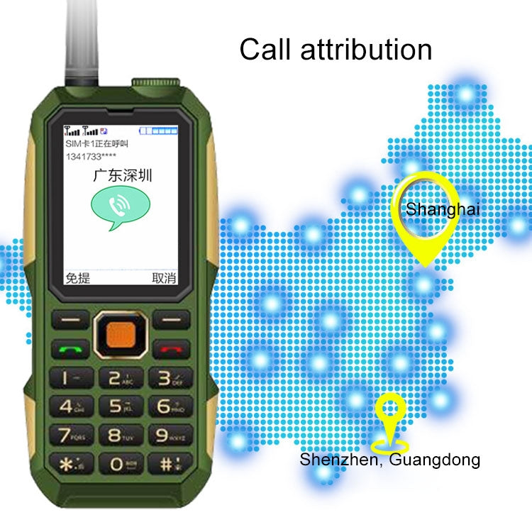 007W Walkie Talkie Mobile Phone, Waterproof Dustproof Shockproof, 3500mAh Battery, 2.6 inch, MTK6261DA, 21 Keys, Network: 2G, Bluetooth, SOS, Tachograph