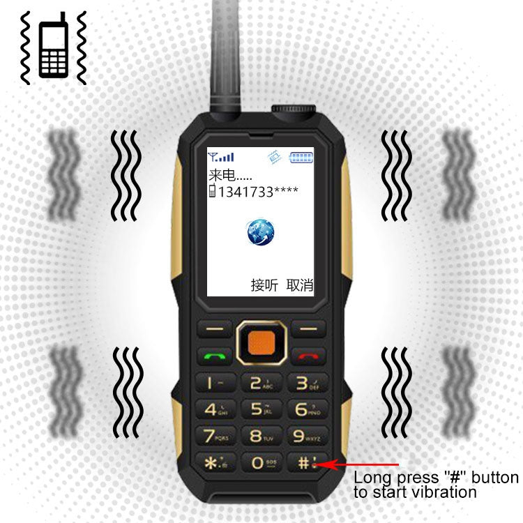007W Walkie Talkie Mobile Phone, Waterproof Dustproof Shockproof, 3500mAh Battery, 2.6 inch, MTK6261DA, 21 Keys, Network: 2G, Bluetooth, SOS, Tachograph