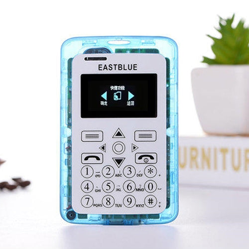 EASTBLUE V6 Card Mobile Phone, Transparent Body,  Bluetooth, FM, 21 Keys, Colorful Lights, Low Radiation, MP3, TF, GSM