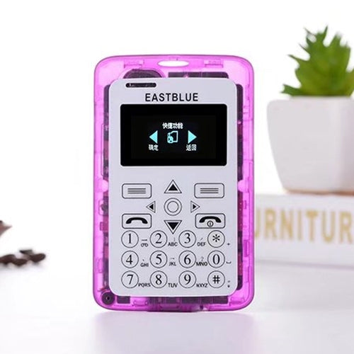 EASTBLUE V6 Card Mobile Phone, Transparent Body,  Bluetooth, FM, 21 Keys, Colorful Lights, Low Radiation, MP3, TF, GSM