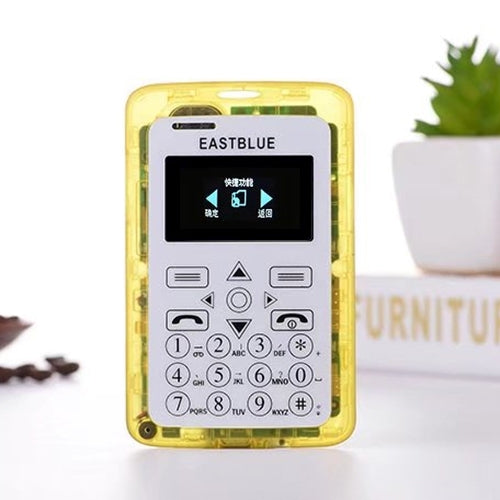 EASTBLUE V6 Card Mobile Phone, Transparent Body,  Bluetooth, FM, 21 Keys, Colorful Lights, Low Radiation, MP3, TF, GSM