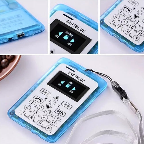EASTBLUE V6 Card Mobile Phone, Transparent Body,  Bluetooth, FM, 21 Keys, Colorful Lights, Low Radiation, MP3, TF, GSM