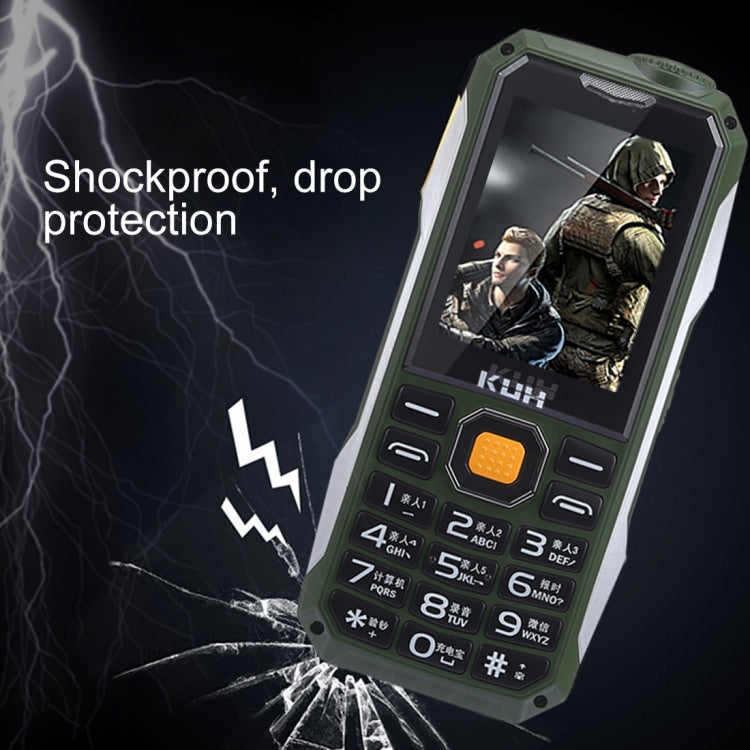 KUH T998 Triple Proofing Elder Phone, Anti-pressure Shockproof Dustproof, 15800mAh Large Capacity Battery, 2.4 inch, 21 Keys, Big Keys, Bluetooth, LED Flashlight, FM, Dual SIM(Silver)